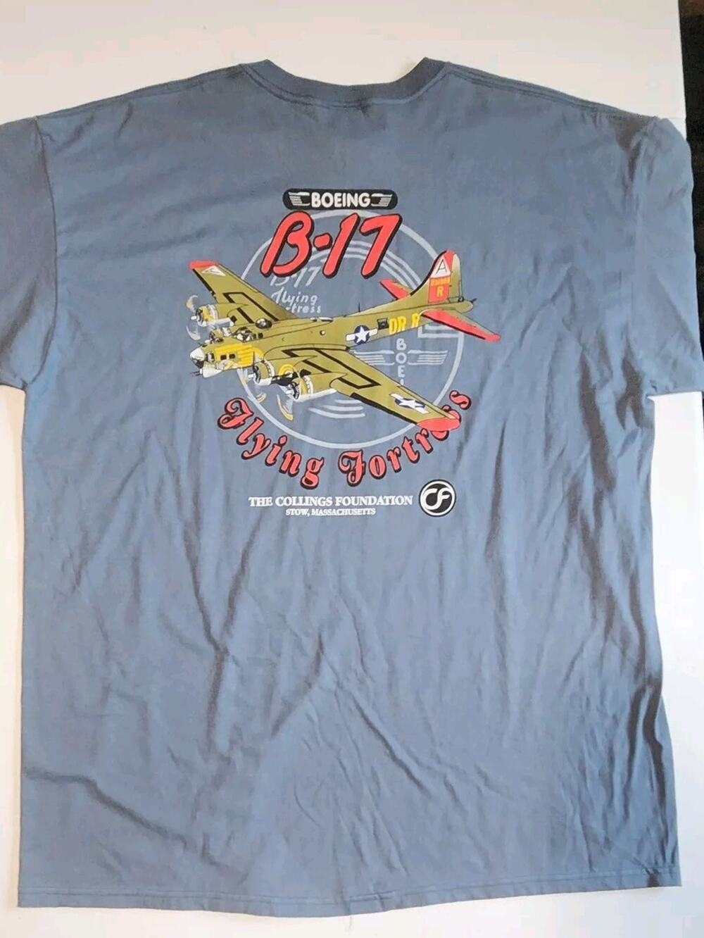 Vintage Collings Foundation Mass. Boeing B17 Aviation T-Shirt Size 2xl